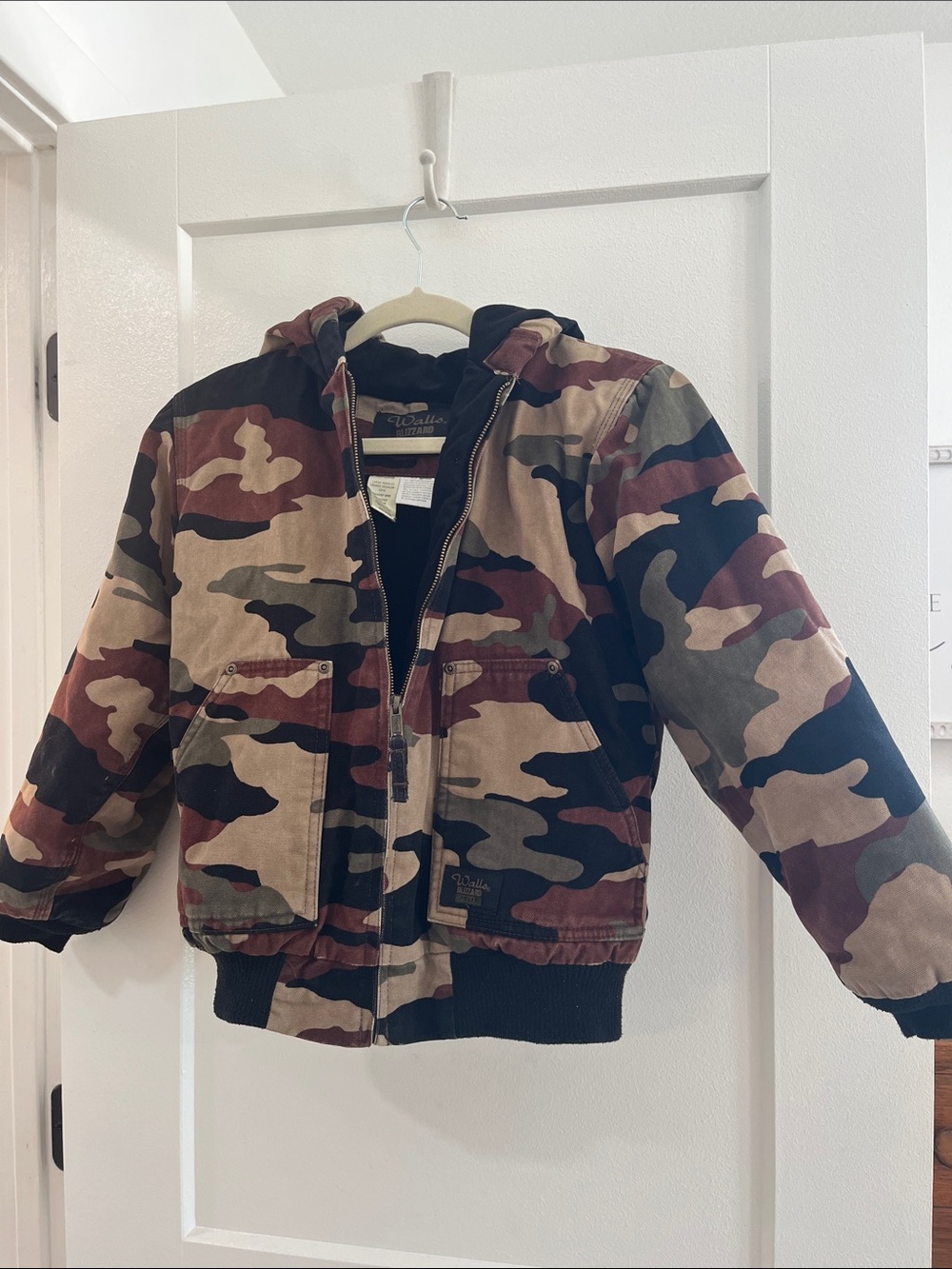 Walls Kids Camo Hooded Brown, Green & Black Jacket